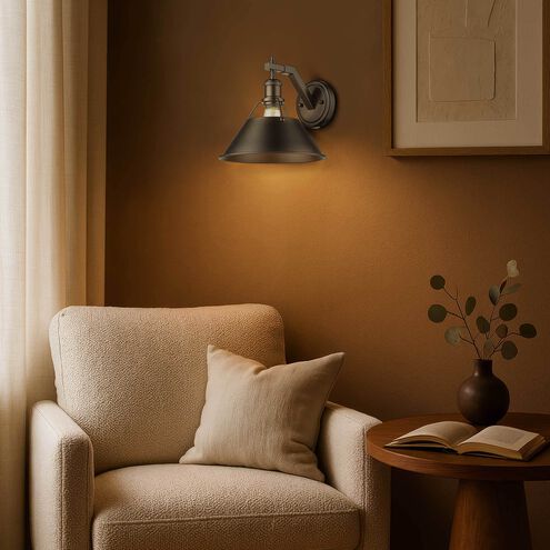 Orwell 1 Light 10 inch Matte Black Wall Sconce Wall Light, Damp